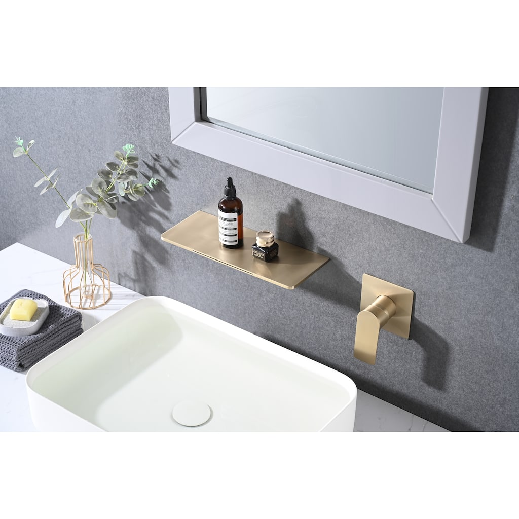 Waterfall Wall Mounted Bathroom Sink Faucet 