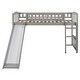preview thumbnail 7 of 22, Twin size Loft Bed with Slide and Ladder, Wood
