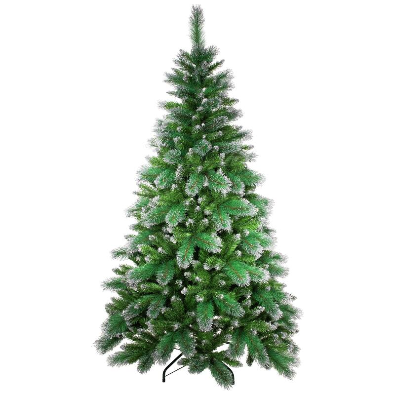 Two-Tone Spruce Pine Glitter Tip Medium Artificial Christmas Tree - 6' - Unlit - 6 Foot