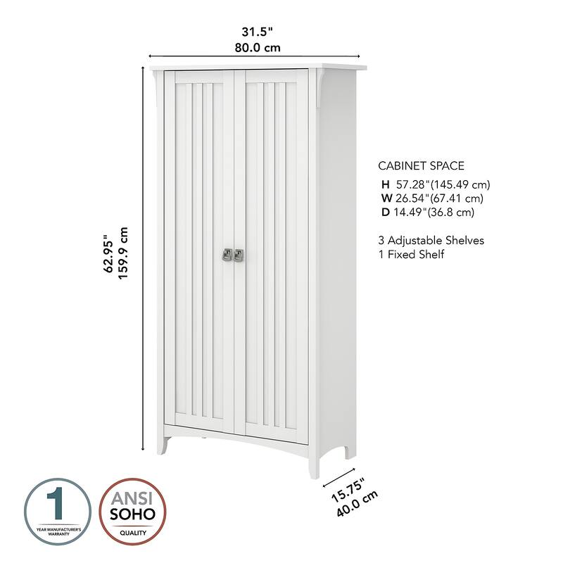 Salinas Tall Storage Cabinet with Doors by Bush Furniture