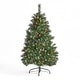 preview thumbnail 4 of 19, 4.5-ft Spruce Pre-Lit or Unlit Artificial Christmas Tree with Glitter Branches Red Berries Pinecones by Christopher Knight Home
