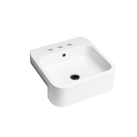 WS Bath Collections Cosa 18-7/8" Square Ceramic Vessel Bathroom Sink