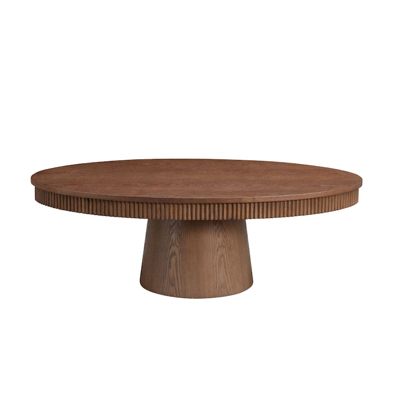 Modern Oval Coffee Table Drum-Shaped Coffee Table Multifunctional Coffee Table with Base, for Living Room‌ - Gold