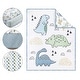 preview thumbnail 2 of 3, The Peanutshell Blue Dino 5 Piece Crib Bedding Set for Baby Boys, Nursery Set with Blanket