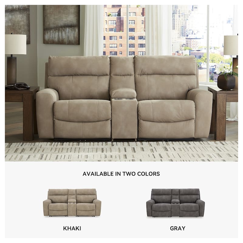 Signature Design by Ashley Next-Gen DuraPella 3-Piece Power Reclining Sectional Loveseat with Console - 91"W x 42"D x 42"H