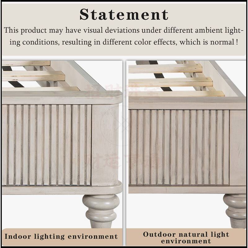 Queen Platform Bed Frame with Tall Headboard