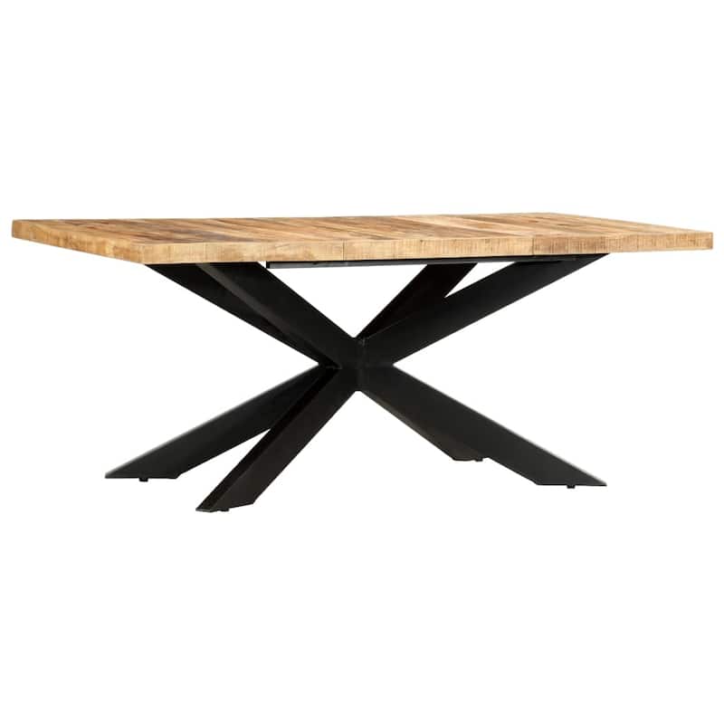 vidaXL Solid Wood Sheesham Dining Table Kitchen Desk Furniture Multi Colors - Solid Rough Mango Wood 70.9" x 35.4" x 29.9"