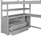 preview thumbnail 16 of 30, Full Size Grey Loft Bed with Desk, Shelves, Storage Staircase, and Two Built-in Drawers for Maximized Space