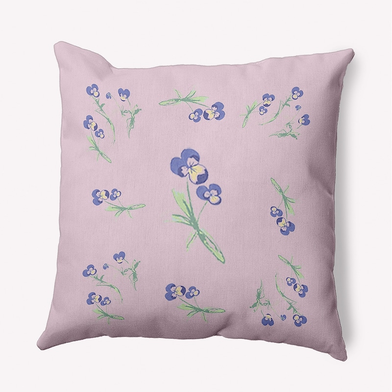 Violets Scattered Decorative Throw Pillow - Pail Orchid - 16" x 16"