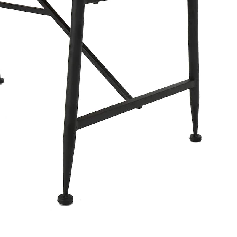 Roomfitters Outdoor Coffee Table, Rectangular Patio Table with Solid Wood Top and Angled Metal Legs for Garden or Deck, Black