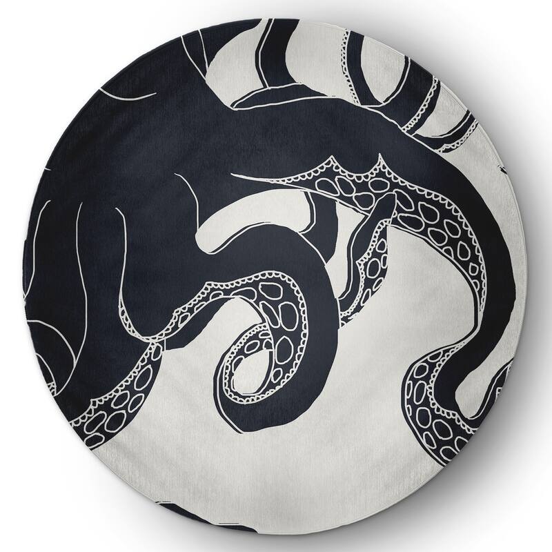 Gus Nautical Indoor/Outdoor Rug - Shark Blue - 5' Round