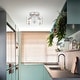 preview thumbnail 2 of 10, Warehouse of Tiffany Fortuna Semi Flush Mount Ceiling Light Satin Silver and Seeded Glass Finish 3-Light