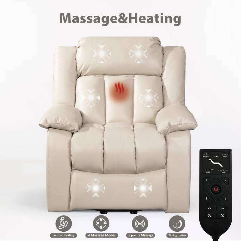 Artificial Leather Manual Massage Recliner Chair with Heated, Home