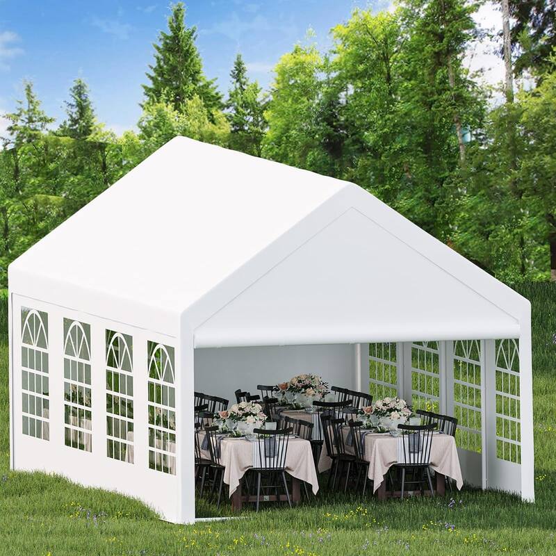 Outdoor Wedding Canopy Tents for Parties with Removable Sidewalls & 3 Storage Bags, Waterproof Gazebo Shelter