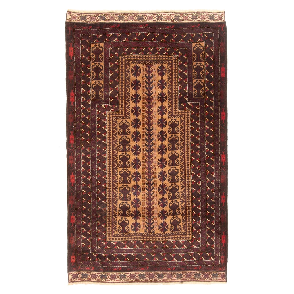 ECARPETGALLERY Hand-knotted Teimani Brown Wool Rug - 2'10 x 4'9
