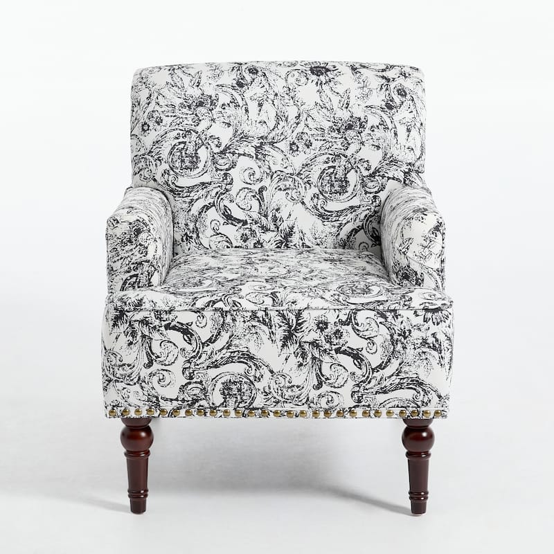 2 Set Upholstered Accent Chairs Nailhead Trim Armchairs