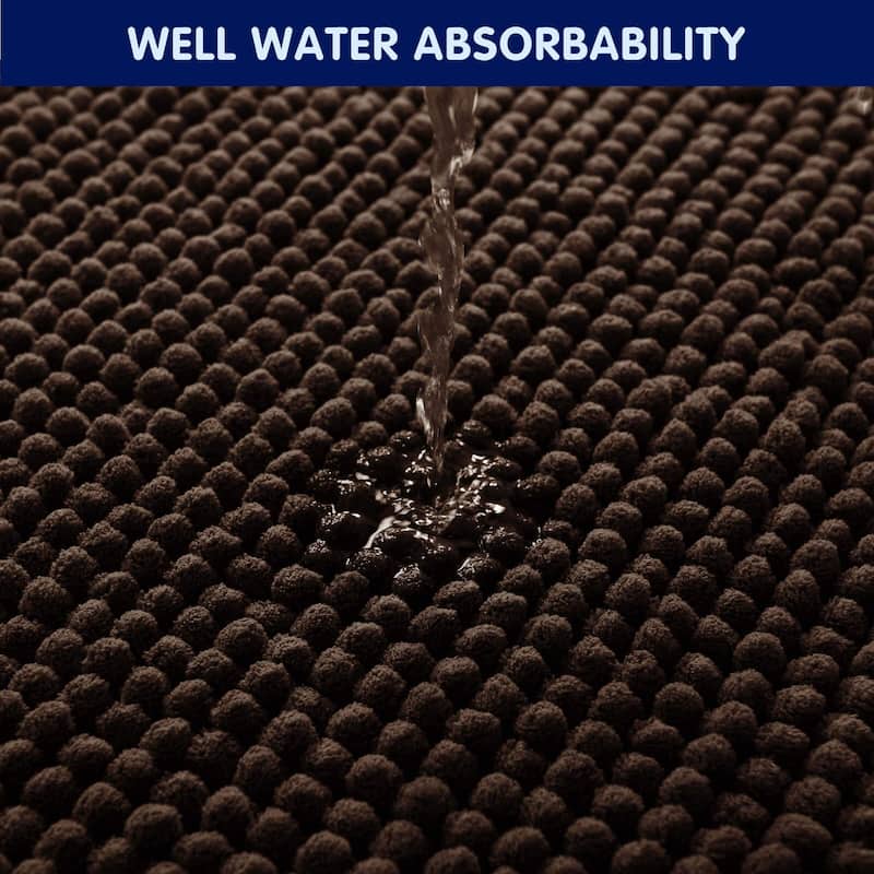 Subrtex Chenille Soft Rugs Super Water Absorbing Shower Mats