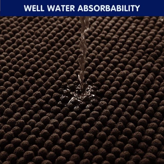 Subrtex Chenille Soft Rugs Super Water Absorbing Shower Mats