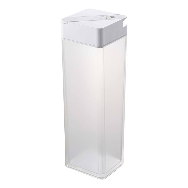 Yamazaki Home Water Pitcher, ABS Plastic, 0.4 gallons, 1.2 liters - L 3.35 x W 3.35 x H 10.83 inches - White - L 3.35 x W 3.35 x H  10.83 inches
