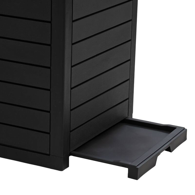 Sunnydaze 39-Gallon Patio Trash Can with Lid - Black