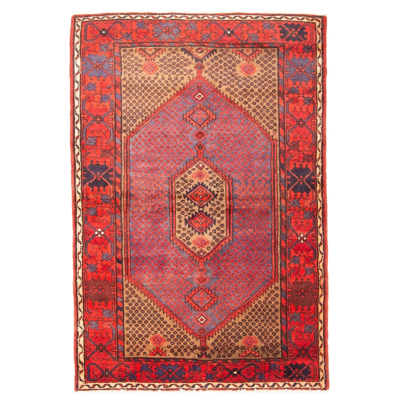 ECARPETGALLERY Hand-knotted Andelz Blue Wool Rug - 4'4 x 6'6