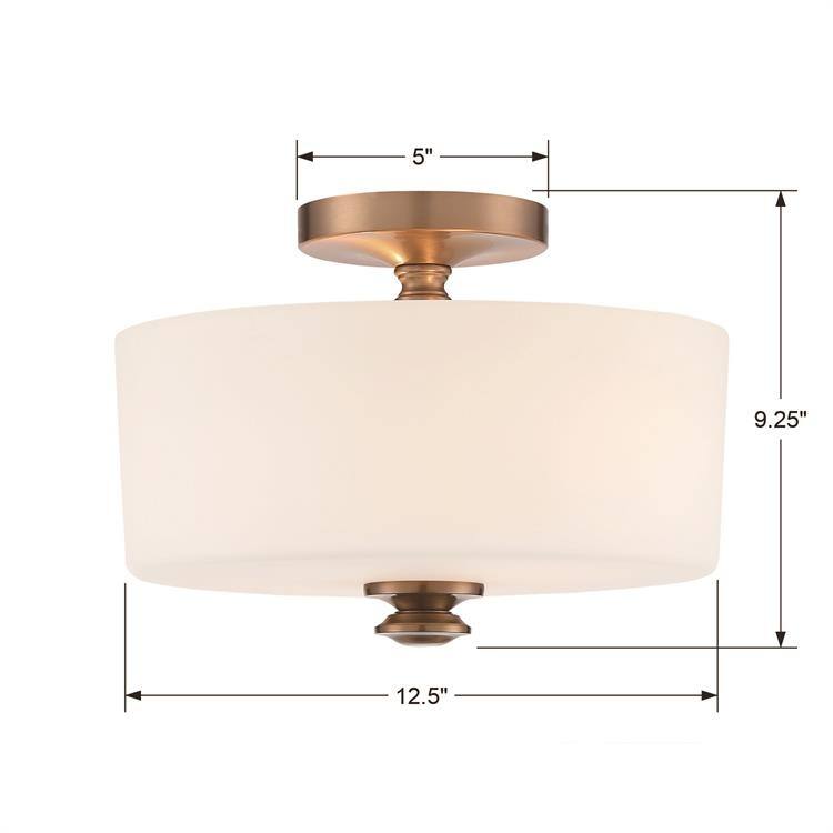 Travis 2 Light Vibrant Gold Ceiling Mount - 12.5'' W x 9.25'' H