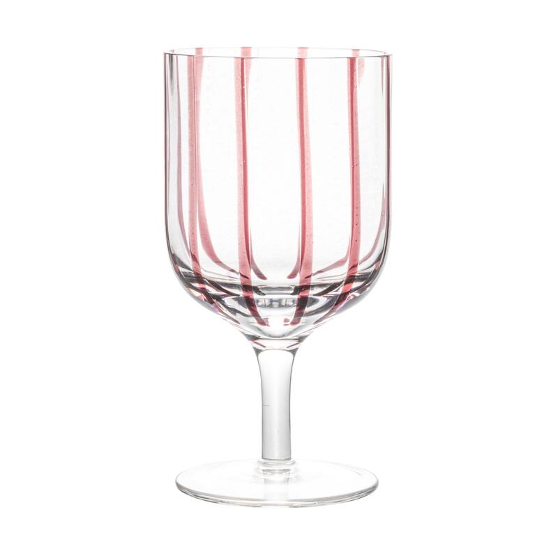 Glass Stemware with 4 Various Stripes Design - 3.0"L x 3.0"W x 5.9"H