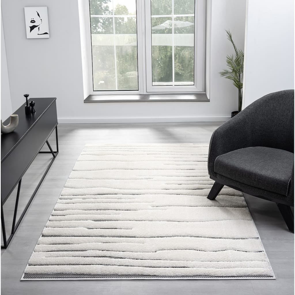 Natural Collection Modern Abstract Cream Area Rug