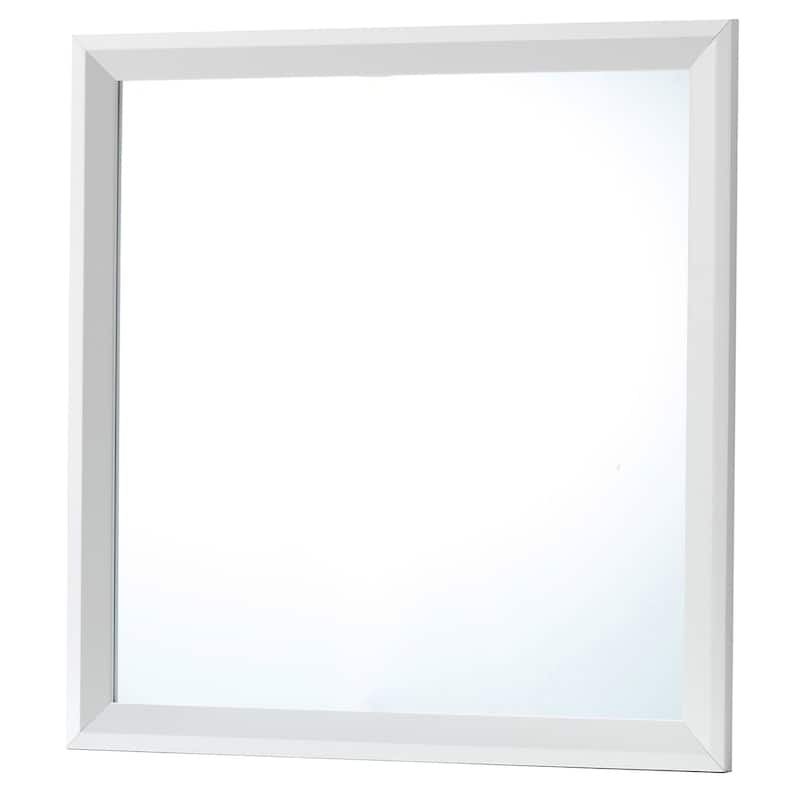 Wooden Framed Dresser Wall Mirror - 36" - White