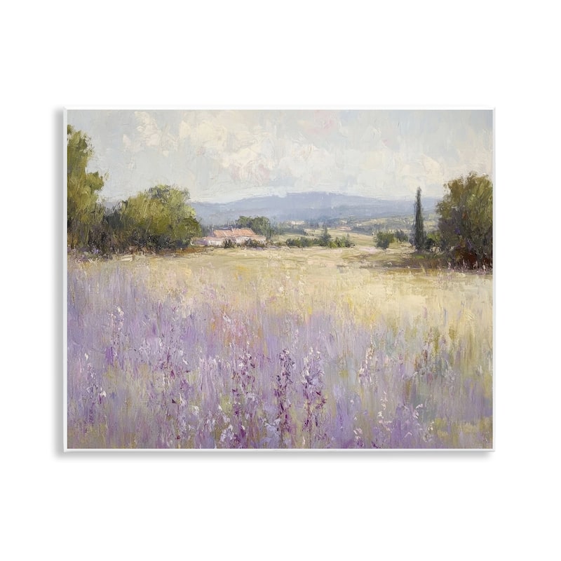 Stupell Lavender Farmland Meadow Wall Plaque Art Design By Petal Prints Design - 14 x 11