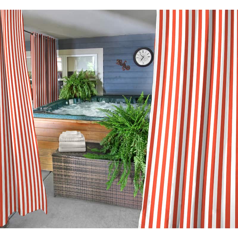 54" x 96" Solid Grommet Semi-Sheer Outdoor Curtain Panel