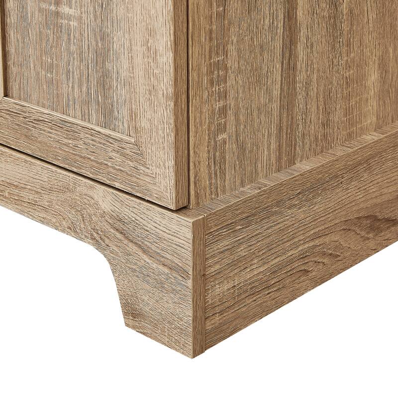 GDFStudio - Lucas Spacious Two-Door Storage Cabinet with Adjustable Shelves