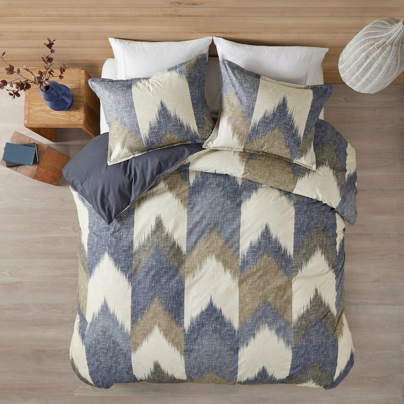 INK+IVY Alpine Navy 3 Piece Duvet Cover Mini Set - Full - Queen