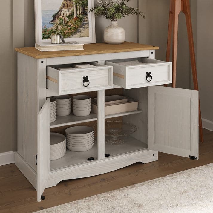 Wood Buffet Sideboard Corona White | Furniture Dash - N/A