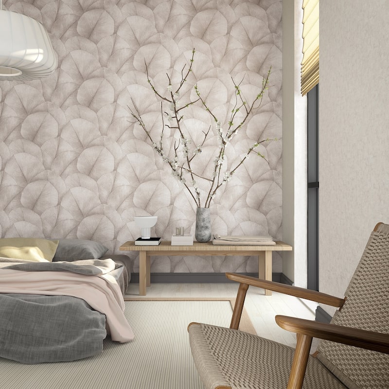 Galerie Wallcoverings Kumano Textured Palm Leaf Vinyl on Non-woven Wallpaper Roll
