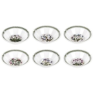 Portmeirion Set of 6 Botanic Garden Oatmeal Bowls - 6.5 in