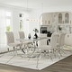 preview thumbnail 54 of 69, Luxurious Dining Room Table Set with Buttons Tufted Velvet Dining Chairs Table with 4 Chairs - White and Silver