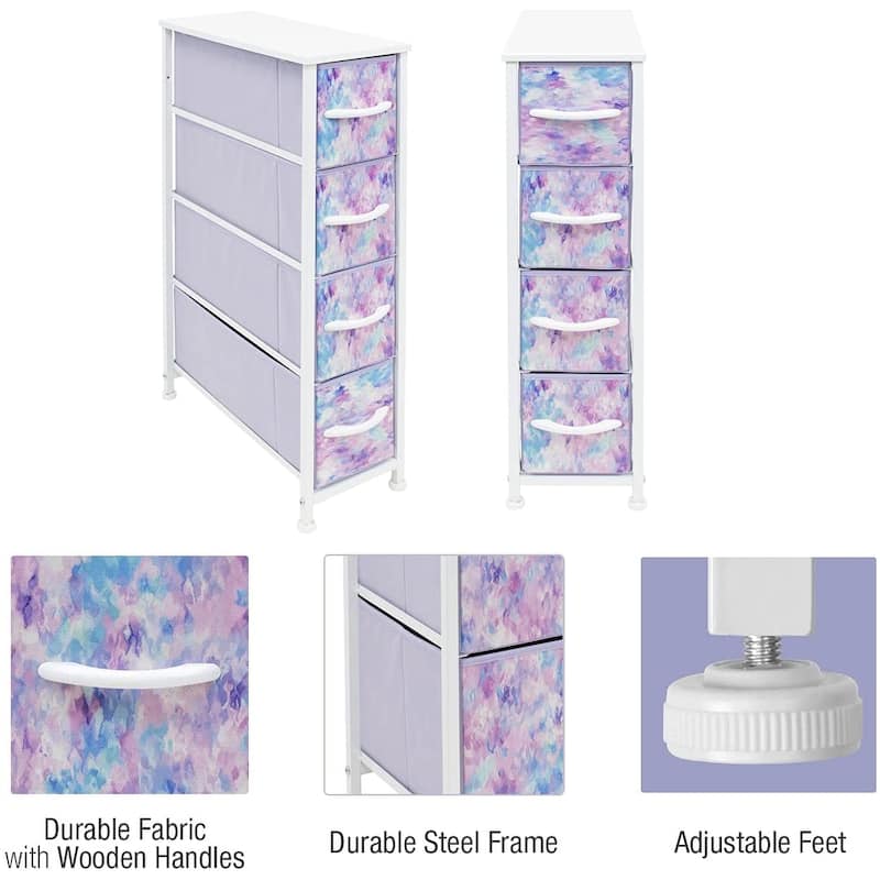 Narrow Dresser Tower with 4 Drawers - Vertical Storage for Bedroom