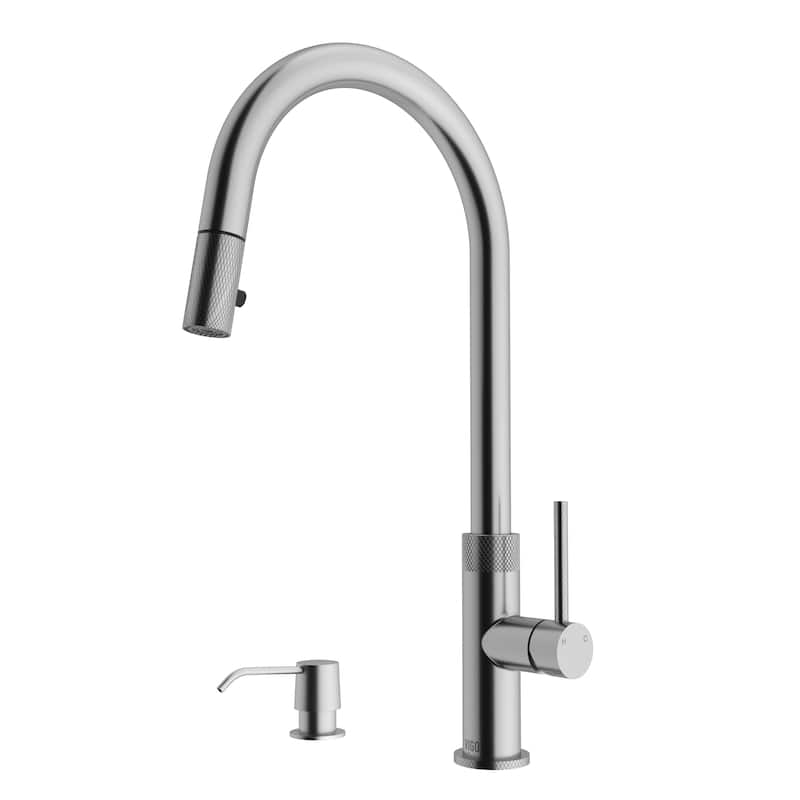VIGO Bristol 19" H Single Handle Pull-Down Sprayer Kitchen Faucet