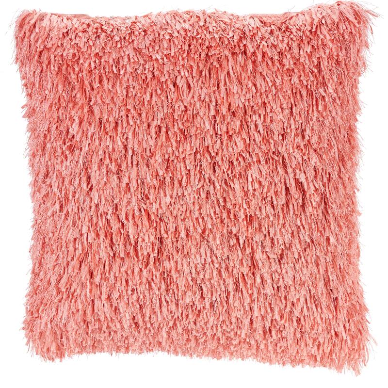 Mina Victory Shag Throw Pillow - Coral - 20" x 20"