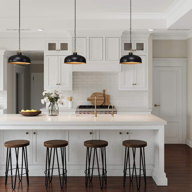 Brio Lighting Ambert 1 Light Rustic Farmhouse Metal Pendant Light