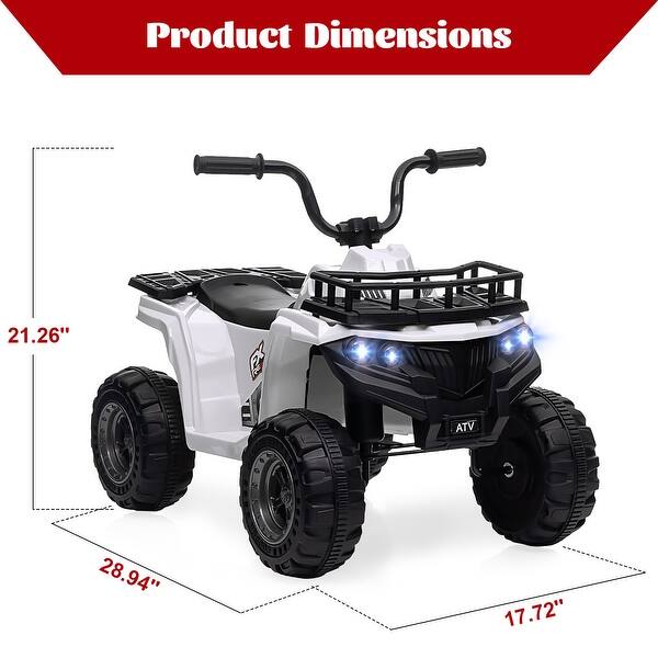dimension image slide 4 of 8, 12V Kids Ride On ATV, 4 Wheeler Electric Vehicle for Kids