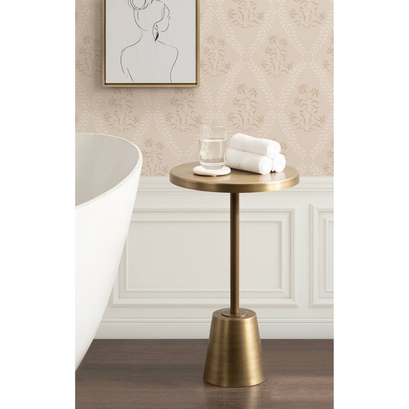 Kate and Laurel Tira Round Metal Side Table - 14x14x24