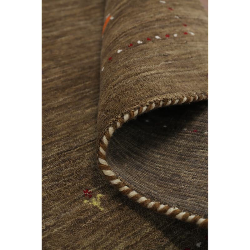 Hand Knotted Oriental 100% Wool Carpet Tribal Animal Pictorial Brown Gabbeh Area Rug - 6' 0'' X 4' 4''
