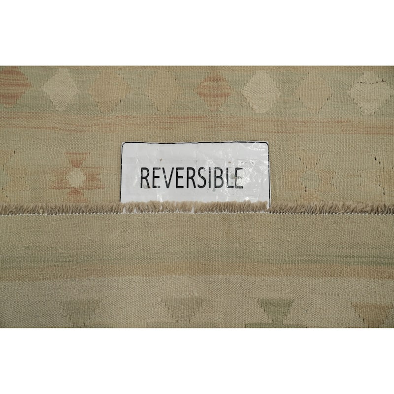 Hand Woven Oriental 100% Wool Carpet Southwestern Tribal Beige & Ivories Kilim Area Rug - 6' 0'' X 4' 0''