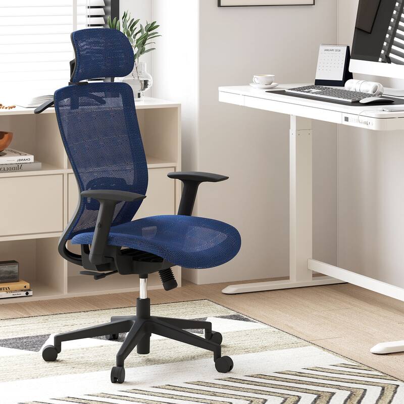 FlexiSpot Ergonomic Office Desk Chair 360° Swivel Height Adjustable Mesh Chair Adjustable Headrest, Lumbar Support, Armrest