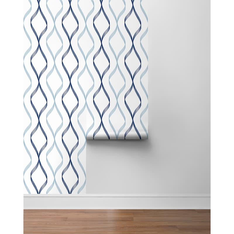 NextWall Ogee Ribbon Peel and Stick Wallpaper