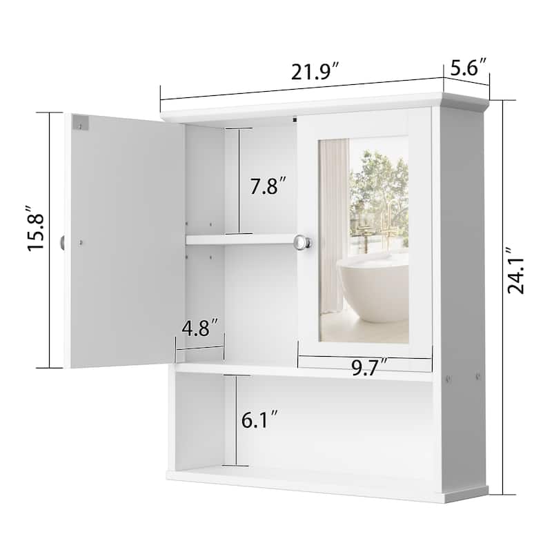 Futzca Bathroom Wall Cabinet with Mirror