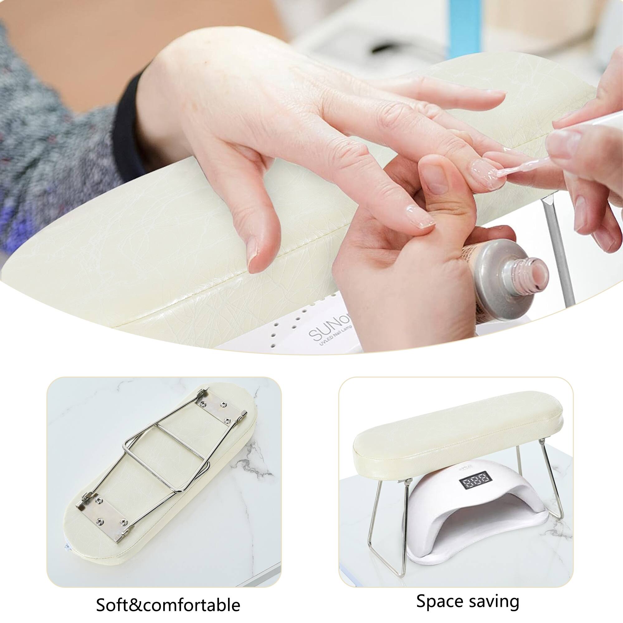 Manicure Table, Nail Table Desk with Electric Downdraft Vent, Wrist