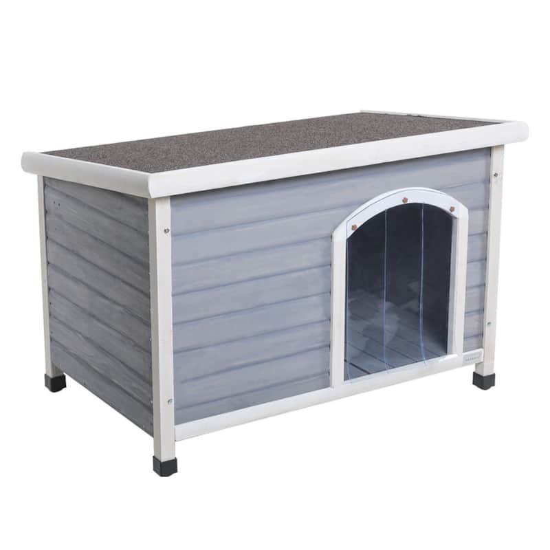 Large Wooden Outdoor Dog House with Waterproof Roof and Raised Floor